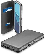 Huawei P40 CELLULARLINE BOOK CLUTCH tok álló, bőr hatású (FLIP, oldalra nyíló, bankkártyatartó funkció) FEKETE