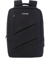 CANYON BPE-5, Laptop backpack for 15.6 inch, Product spec/size(mm): 400MM x300MM x 120MM(+60MM),Black, EXTERIOR materials:100% Polyester, Inner materials:100% Polyestermax weight (KGS): 12kg
