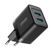 JOYROOM JR-TCN01 hálózati töltő 2 USB aljzat (12W, gyorstöltő) FEKETE